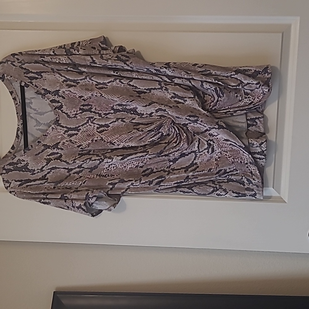 Rouched front V neck